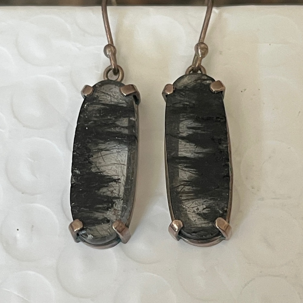 Elegant VTG Tourmilated Quartz Earrings
